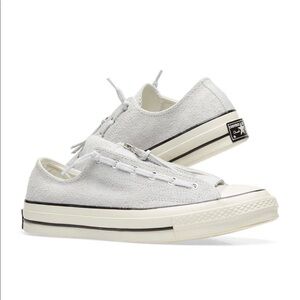 Converse Chuck Taylor 70 Zip Low top Platinum sneaker shoe size 6 grey pull on